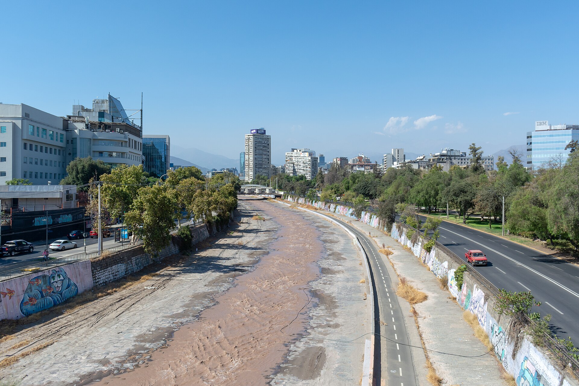 Río Mapocho y Costanera Andrés Bello